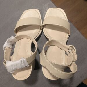 Elegant Cream Ankle Strap Heels